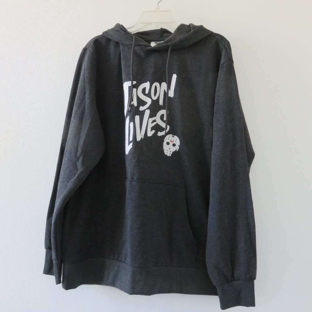 (#J) Friday 13th Jason’s Grey Fleece Hoodie Size XL